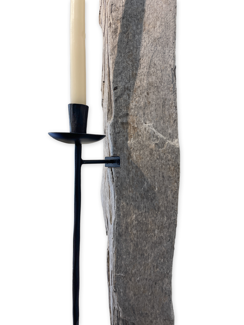 Lit Form “Obsidian” Driftwood Sconce – Taper Candle Edition