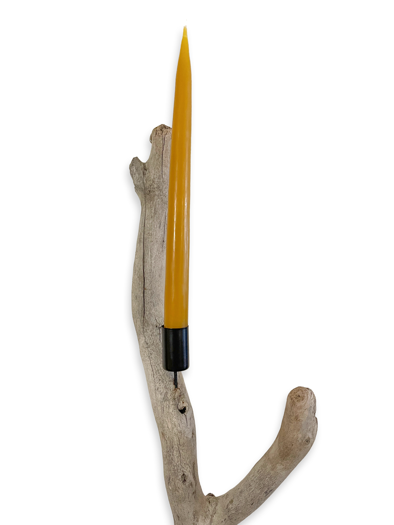 Lit Form “Yarrow” Driftwood Sconce – Taper Candle Edition