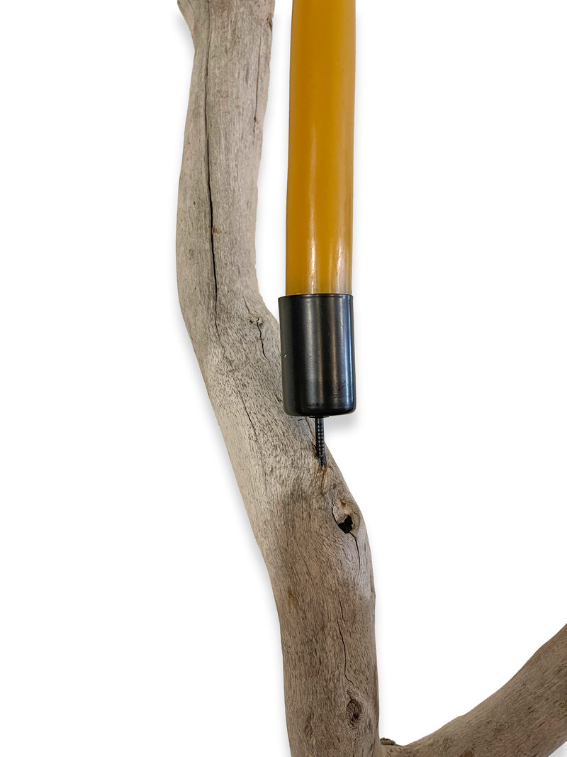 Lit Form “Yarrow” Driftwood Sconce – Taper Candle Edition