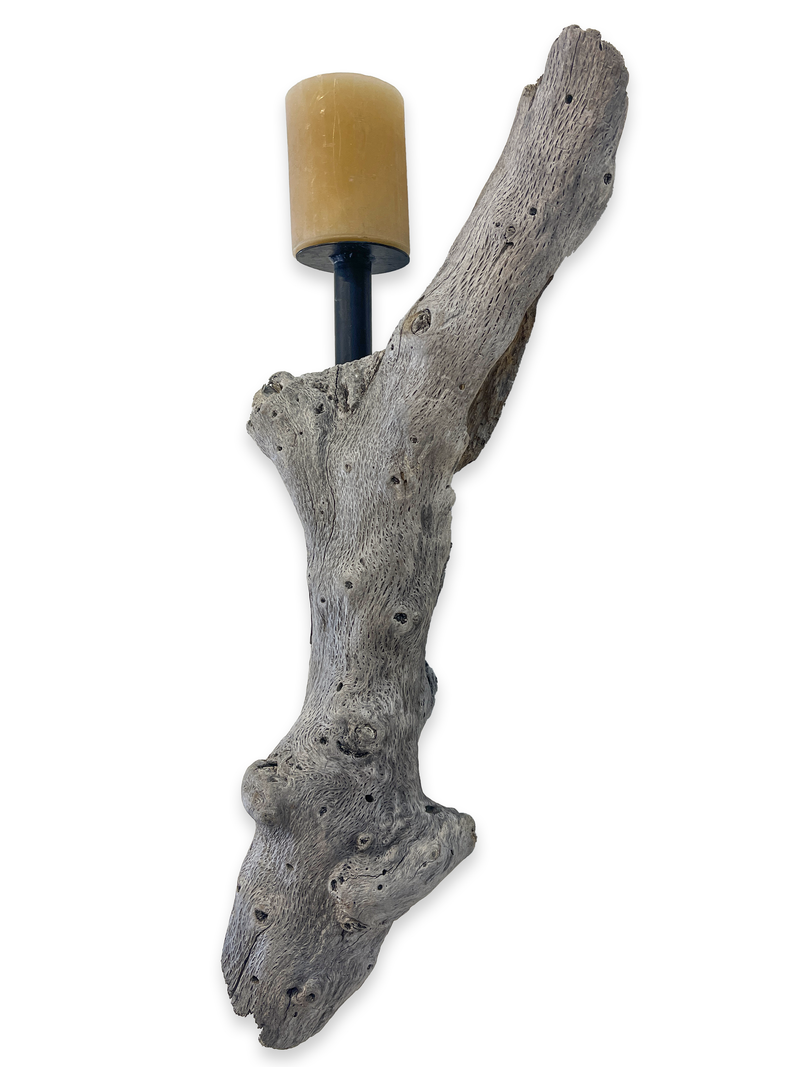 Lit Form “Root” Driftwood Sconce – Single Pillar